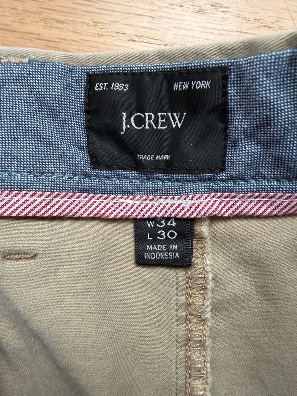 J. Crew Men's Khaki Chino Pants 